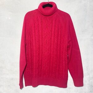 Tommy Hilfiger Red Knit Turtleneck Sweater